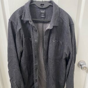 RVCA casual long sleeve button up in charcoal gray